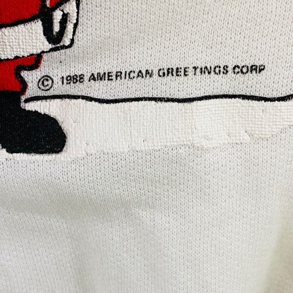 Vtg Womens M Raindeer Christmas Sweatshirt Santa Raining Reindeer Umbrella 1988 - Picture 9 of 12